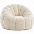 Kremowa pufa sako bouclé 90 x 90 x 70 cm