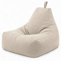 Beżowy fotel typu bean bag z poliestru, 85 × 75 × 90 cm