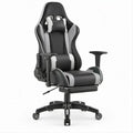 Fotel gamingowy obrotowy czarno-szary z ekoskóry PU 67 x 70 x 122-132 cm