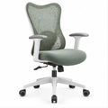 Ergonomiczne krzesło biurowe obrotowe z siatkowym oparciem, zielono-białe, 64 x 64 x 112–122 cm