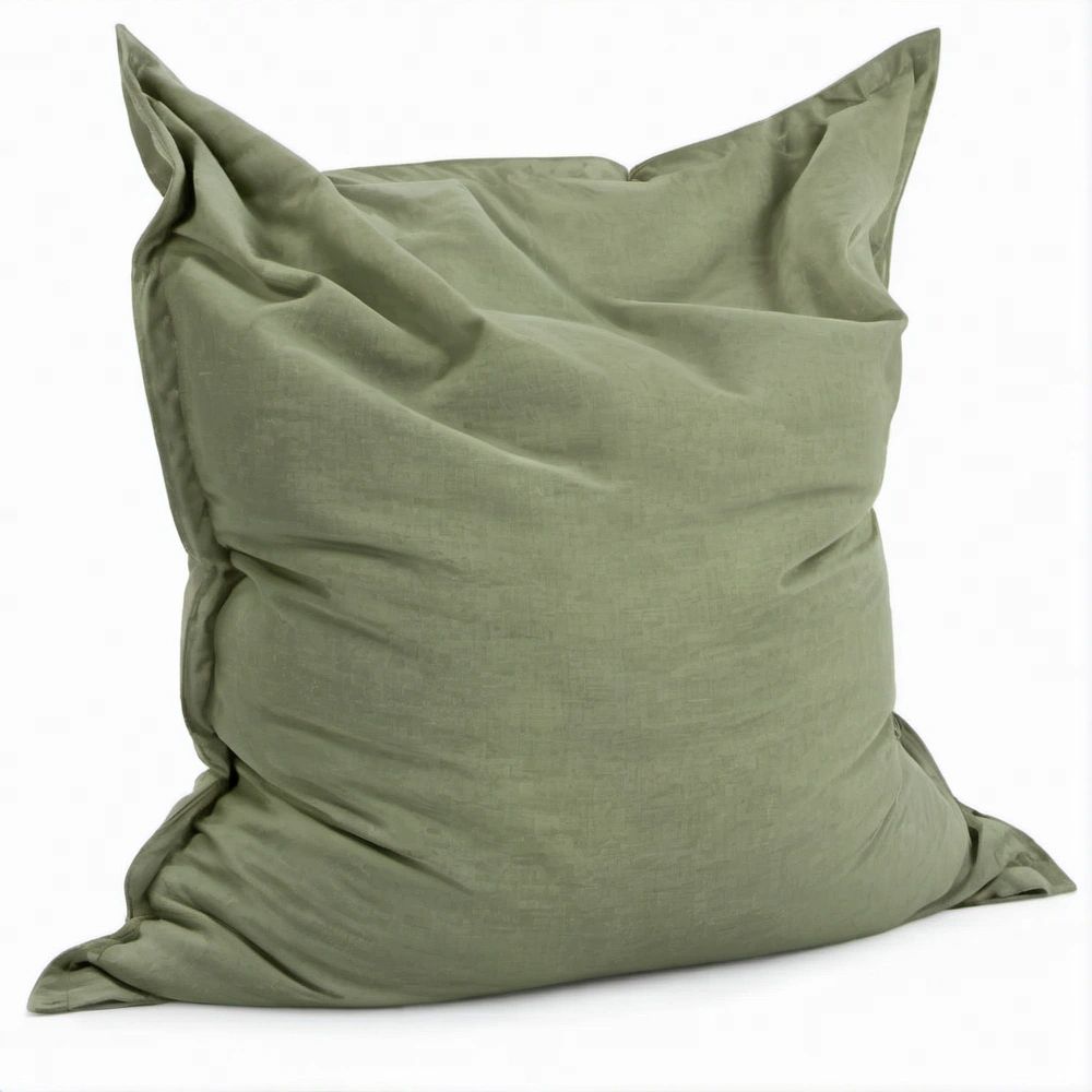 Oliwkowa pufa typu bean bag z poliestru 140 x 180 cm